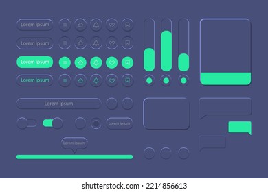 Neumorphism Botton Soft UI Design  