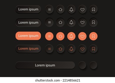 Neumorphism Botton Soft UI Design  