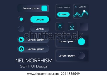 Neumorphism Botton Soft UI Design  