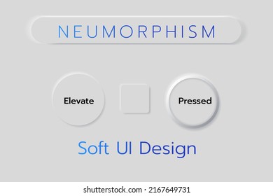 Neumorphism Bottons Soft Ui Design.UI template applications.