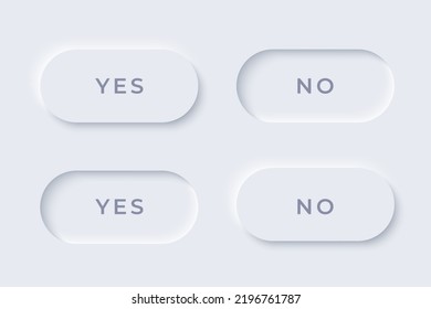 Neumorphism button design set. Toggle switcher vector illustration.