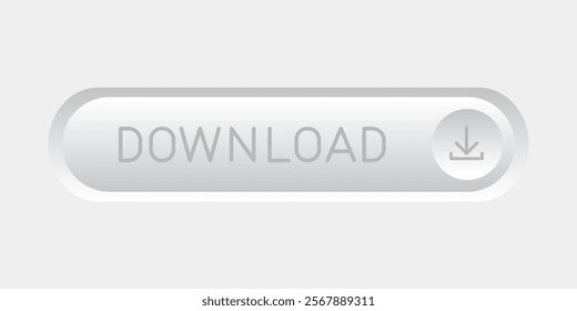 Neumorphism CTA button with text: Download.