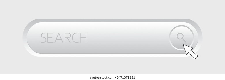 Neumorphism search engine with arrow.