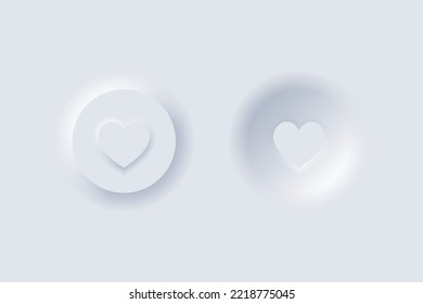 Neumorphism soft white ui buttons
