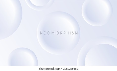 Neumorphismus-Stil flüssiger Kunststoff-Hintergrund. Neumorpher UI-Hintergrund. Weiches minimalistisches Design. Neo Morphismus Form Design. Vektorgrafik.