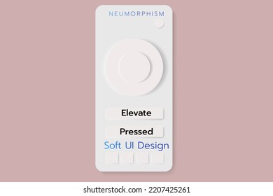 Neumorphism UI design element set. Simple trendy interface for applications.