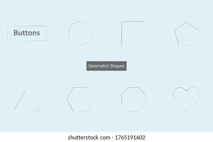 Neumorphism ui design geometric shapes inside shadow