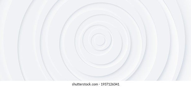 Neumorphism vector background. Minimal style white neumorphism website banner. Neumorphic UI UX interface design. Modern webdesign. Geometric white ultrawide 3d wallpaper.