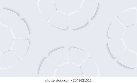 Neumorfismo branco mate vetor abstrato fundo.