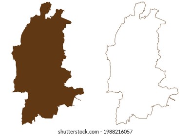 Neumunster city (Federal Republic of Germany, Urban district, Free State of Schleswig-Holstein, Slesvig Holsten) map vector illustration, scribble sketch Neumuenster map