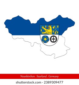 Neunkirchen Flag - Saarland, Germany (EPS)