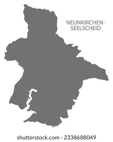 Neunkirchen-Seelscheid Deutscher Stadtplan graue Silhouettenform