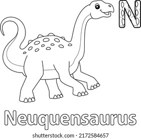 Neuquensaurus Alphabet ABC Coloring Page N