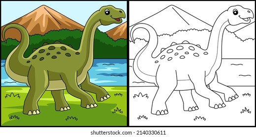 Ilustración de la página Neuquensaurus Dinosaur Colour