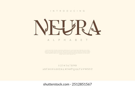 Neura creative modern geometric urban alphabet font. Digital abstract futuristic, game, techno, robot, music, logo, sport, minimal technology typography. Simple numeric vector illustration