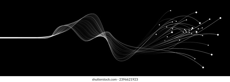Neural connectors analyze files into cyberspace. Big data visualization. Neural network background. Vector illustration. EPS 10.