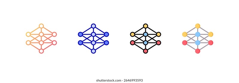 Ícone neural definir coleção de vários estilos