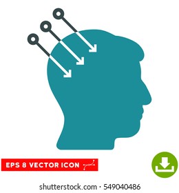 Neural Interface Connectors EPS vector pictogram. Illustration style is flat iconic bicolor soft blue symbol on white background.