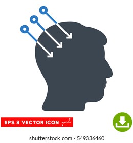 Neural Interface Connectors EPS vector icon. Illustration style is flat iconic bicolor smooth blue symbol on white background.
