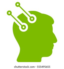 Neural Interface Connectors vector icon. Style is flat graphic symbol, eco green color, white background.
