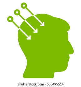 Neural Interface Connectors vector pictograph. Style is flat graphic symbol, eco green color, white background.