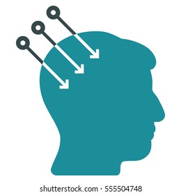 Neural Interface Connectors vector pictograph. Style is flat graphic bicolor symbol, soft blue colors, white background.
