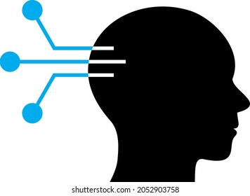 Neural interface icon with flat style. Isolated vector neural interface icon image, simple style.