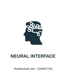 Neural Interface icon. Monochrome simple Artificial Intelligence icon for templates, web design and infographics