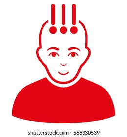 Neural Interface vector icon. Flat red symbol. Pictogram is isolated on a white background. Designed for web and software interfaces.