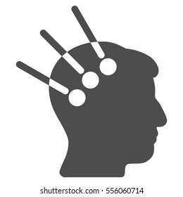 Neural Interface vector icon. Style is flat graphic symbol, gray color, white background.
