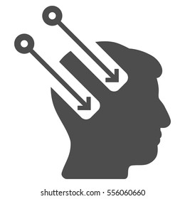 Neural Interface vector pictograph. Style is flat graphic symbol, gray color, white background.