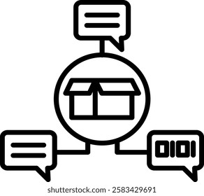 Neural Language Models icon line high quality