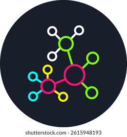 Neural Line Multi Colour Circle