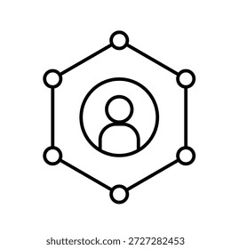 Ilustração do vetor de ícone de contorno de link neural