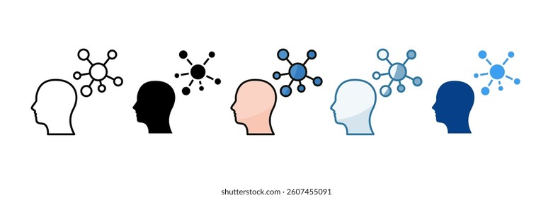 Neural Mesh Icon Set Multiple Style Collection
