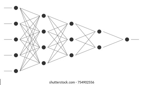 Neural Net. Neuron Network. Deep Learning. Cognitive Technology Concept. Vector Illustration