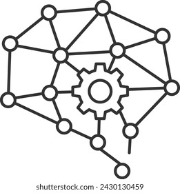 Red Neuronal: Concepto De Tecnología Abstracta. Icono vectorial para IA y conectividad, Neural innovador , Trazo editable.	
