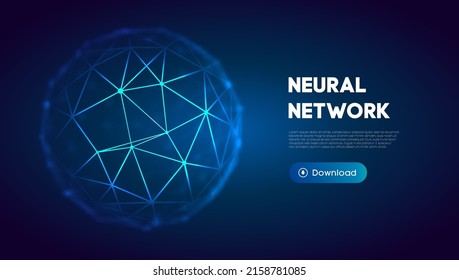 Neural network abstract technology science background. Human brain technology concept design. Mind concept. Cloud network vector illustration.