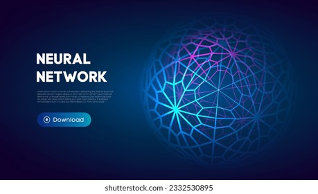 Neural network abstract technology science background. Human brain technology concept design. Mind concept. Cloud network vector illustration.