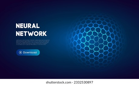 Neural network abstract technology science background. Human brain technology concept design. Mind concept. Cloud network vector illustration.