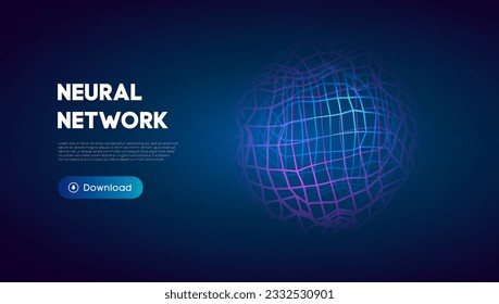 Neural network abstract technology science background. Human brain technology concept design. Mind concept. Cloud network vector illustration.