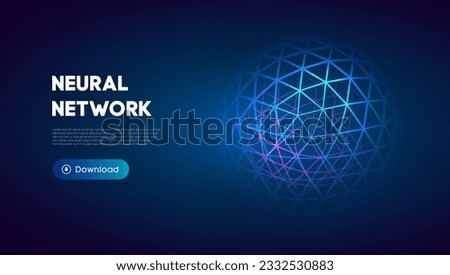 Neural network abstract technology science background. Human brain technology concept design. Mind concept. Cloud network vector illustration.
