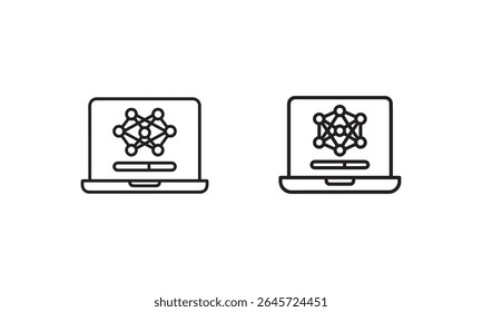 Neural Network and AI Illustration on Laptop