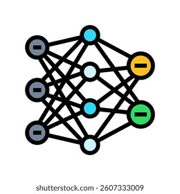 neural network ai integration color icon vector. neural network ai integration sign. isolated symbol illustration