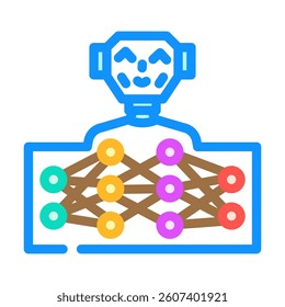 neural network ai integration color icon vector. neural network ai integration sign. isolated symbol illustration