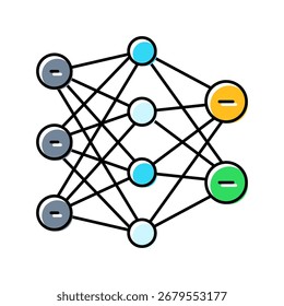 neural network ai integration color icon vector. neural network ai integration sign. isolated symbol illustration