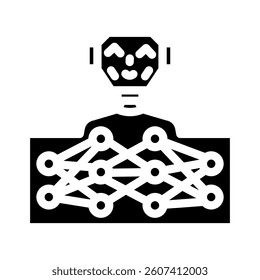 neural network ai integration glyph icon vector. neural network ai integration sign. isolated symbol illustration