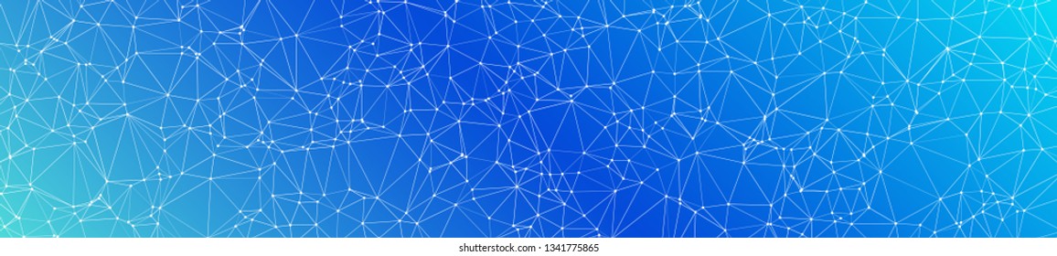 Neural network algorithm graphic concept, vector lines and dots