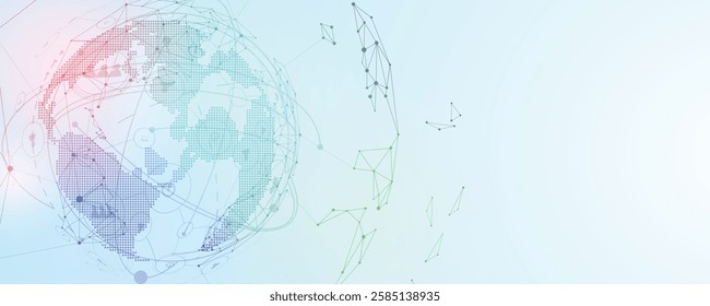 Neural network and artificial intelligence abstract technology and science background