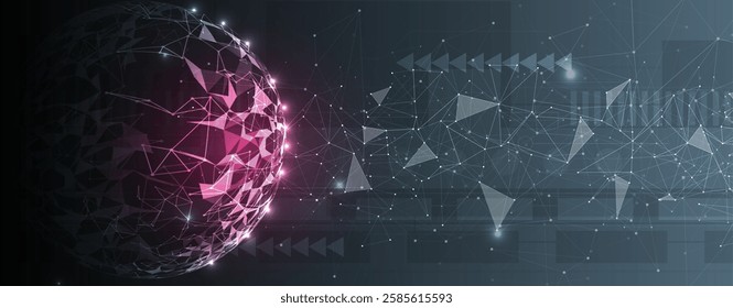 Neural network and artificial intelligence abstract technology and science background